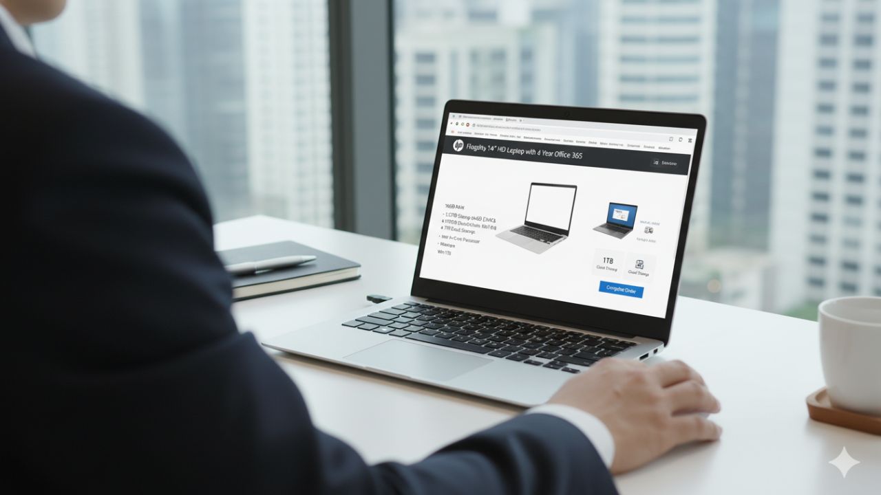 Review : HP Flagship 14″ HD Laptop with 1 Year Office 365 | 16GB RAM